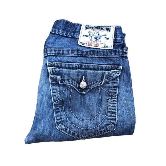 True Religion Jeans Size 34 BOOT CUT Blue - Picture 5 of 11